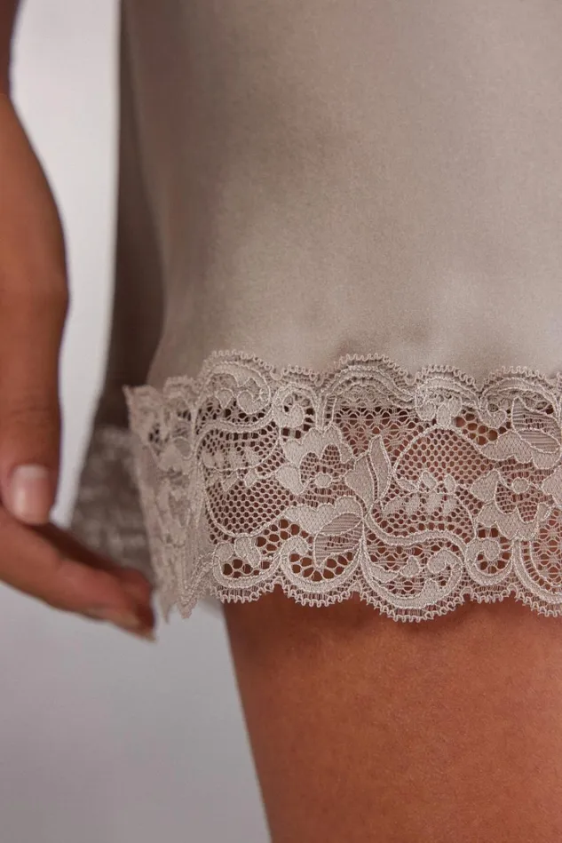 Intimissimi Slips Babydolls Women Silk Slip With Lace Insert Detail Natural 651i 8211 Powder Beige