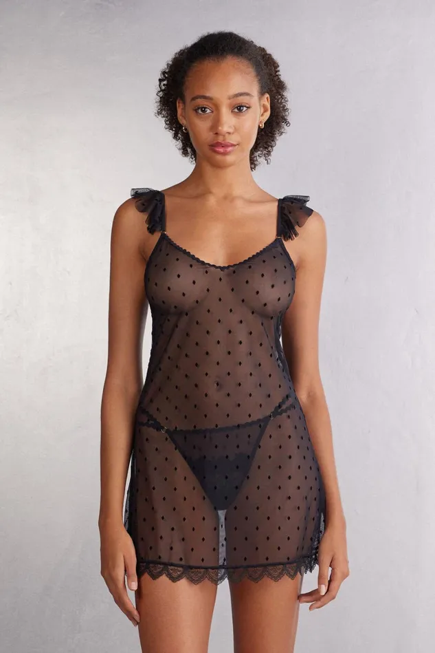 Intimissimi Slips Babydolls Women Winter Of Love Tulle Babydoll Black 019 8211 Black