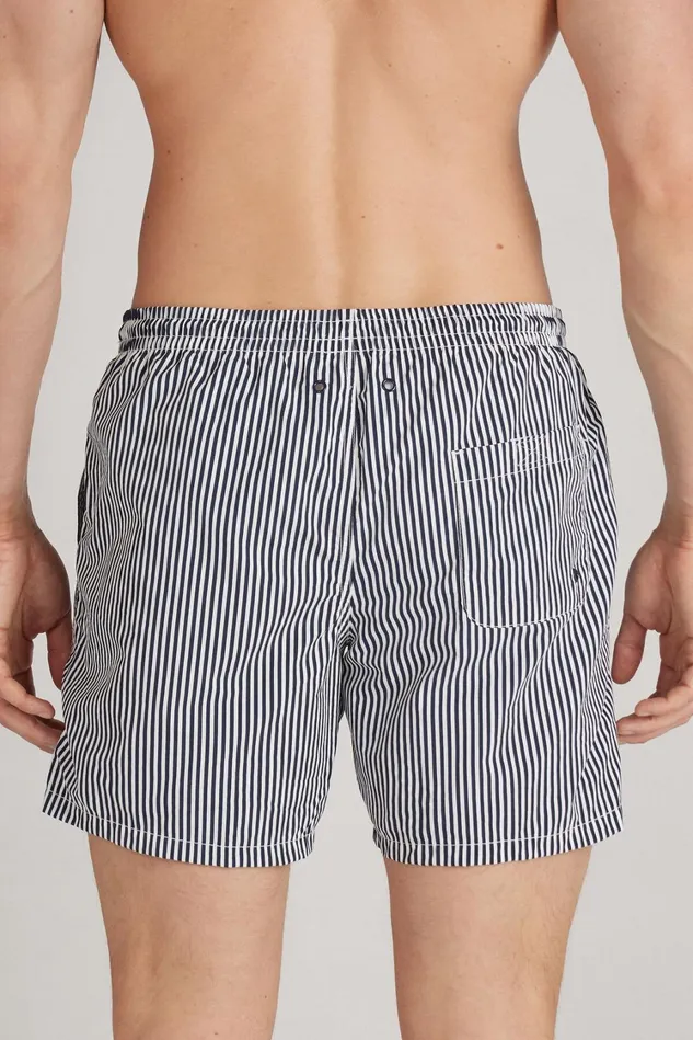Intimissimi Swim Trunks Men Blue Stripe Print Swim Trunks Blue 629j 8211 Stampa Riga Bianco Blu Intenso