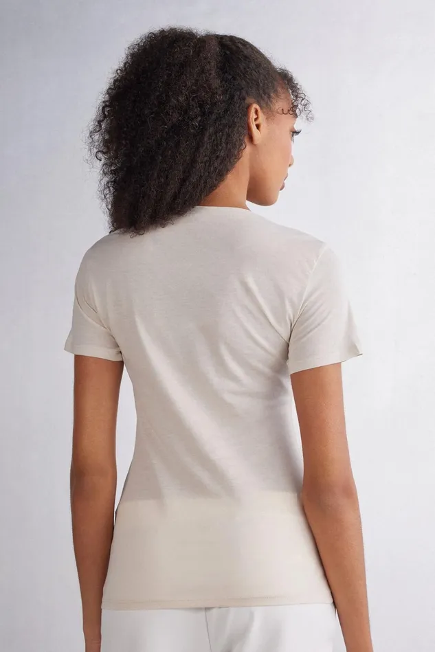 Intimissimi TShirt Women Ultrafresh Cotton Short Sleeve Top White 659j 8211 Bianco Polvere