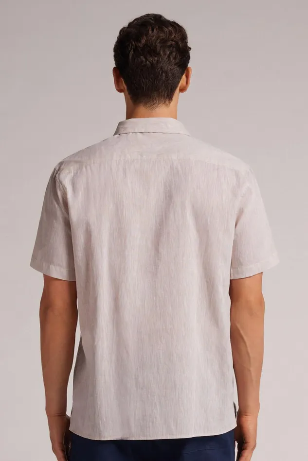 Intimissimi TShirts Polos Men Linen And Cotton Short Sleeve Shirt Natural 917i 8211 Linen White