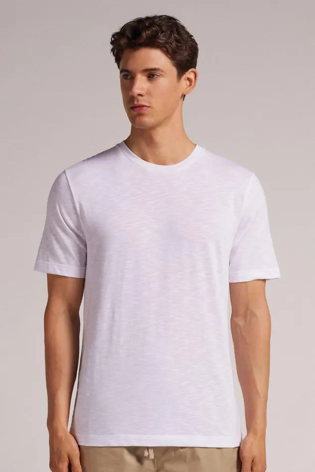 Intimissimi TShirts Polos Men Slub Cotton TShirt White 001 8211 White