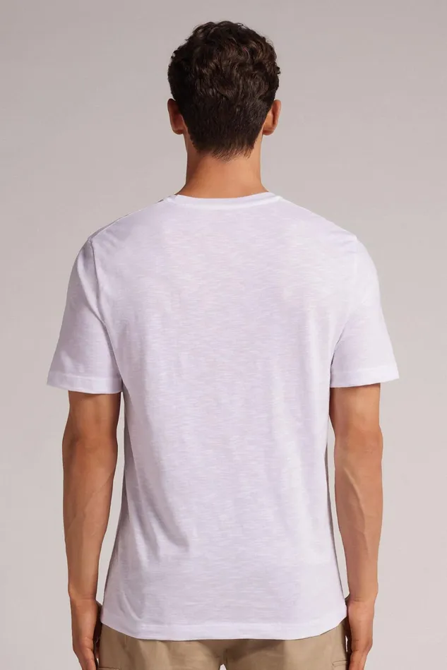 Intimissimi TShirts Polos Men Slub Cotton TShirt White 001 8211 White
