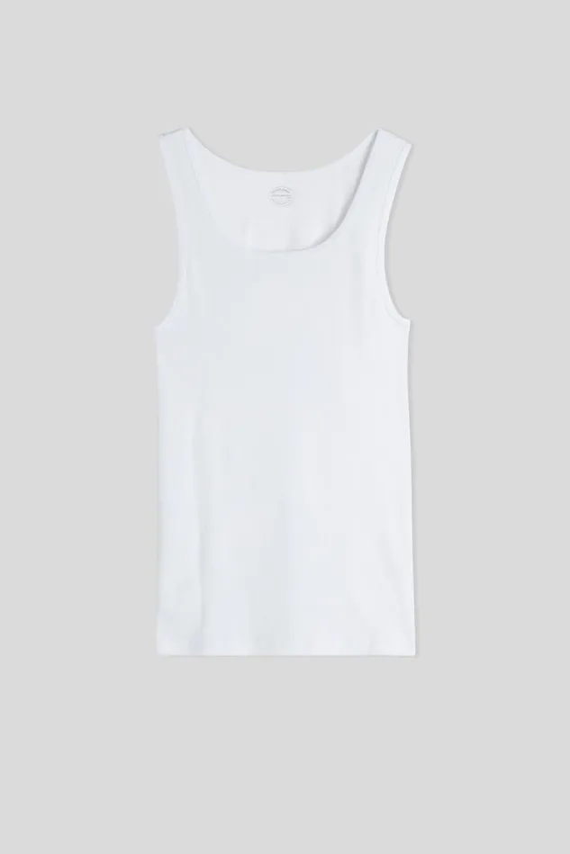 Intimissimi Tank Tops Undershirts Men Superior Cotton Ribbed Tank Top White 001 8211 White