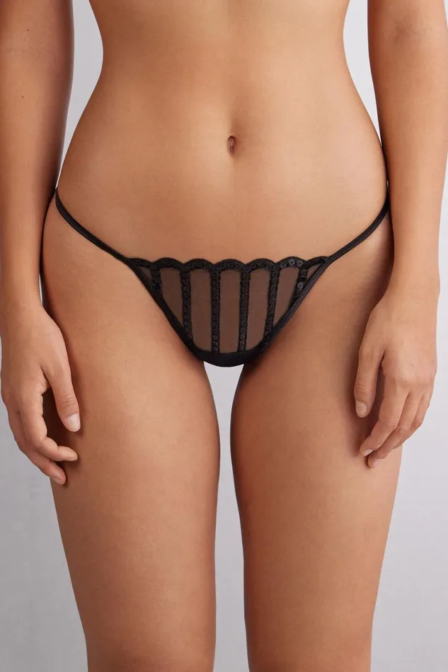Intimissimi Thongs GStrings Women See The Magic String Thong Black 019 8211 Black