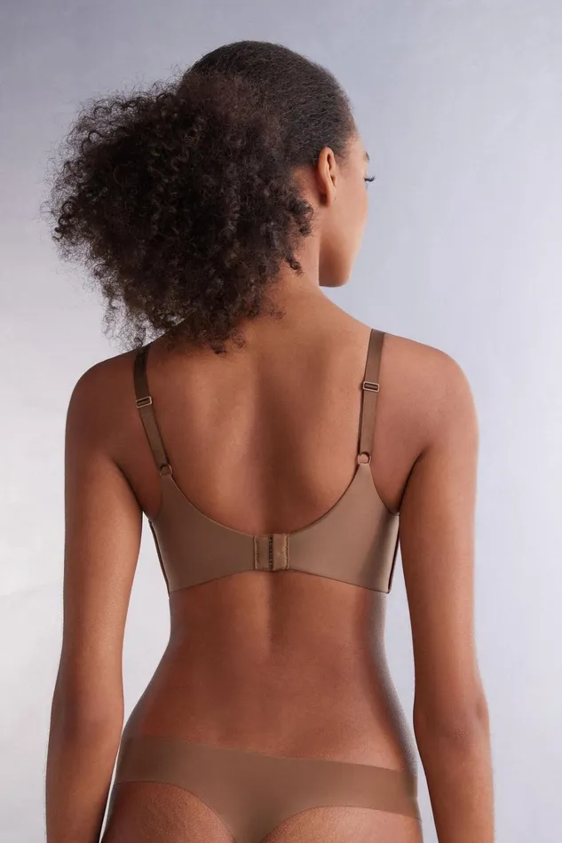 Intimissimi Triangle Women Adele Wireless Boost Triangle Bra In Ultralight Microfiber Natural 502i 8211 Caramel