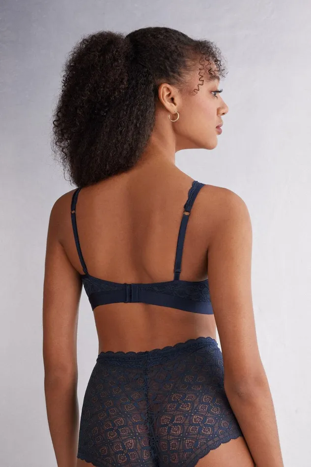 Intimissimi Triangle Women Lara Triangle Bra In Lace Blue 1467 8211 Intense Blue