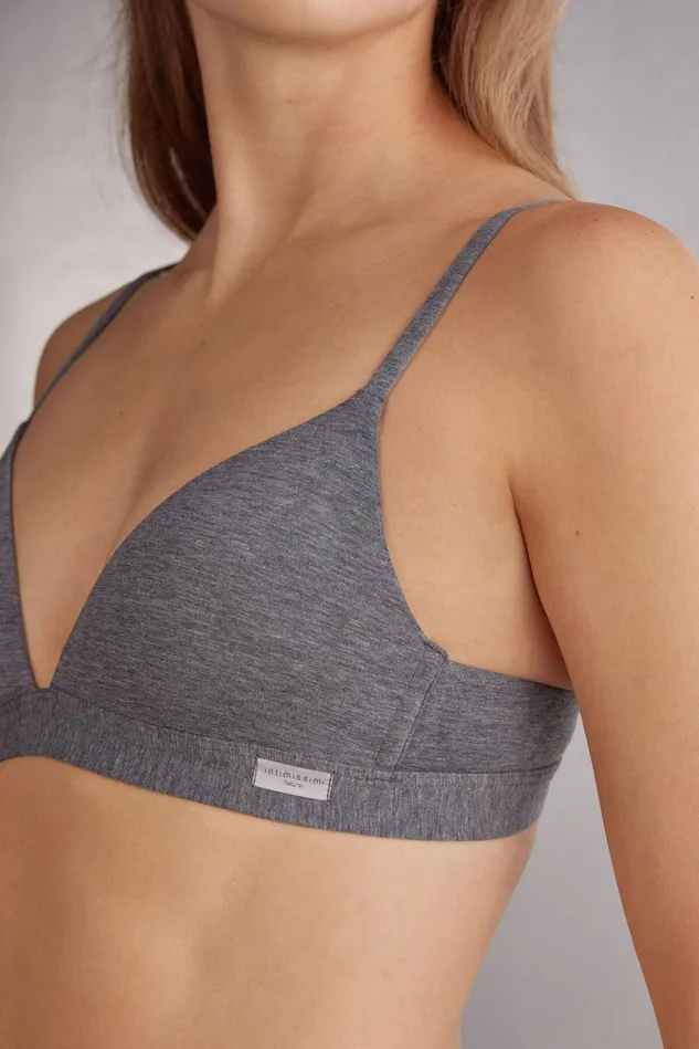 Intimissimi Triangle Women Tiziana Triangle Bra In Cotton Grey 616i 8211 Cloud Grey Blend