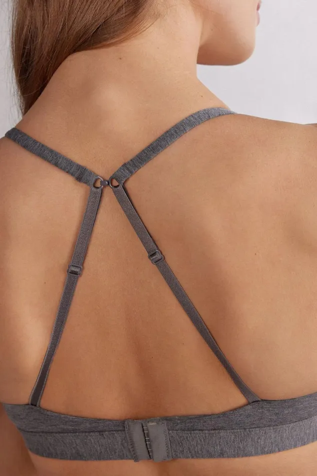 Intimissimi Triangle Women Tiziana Triangle Bra In Cotton Grey 616i 8211 Cloud Grey Blend