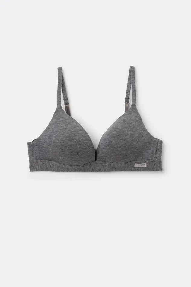 Intimissimi Triangle Women Tiziana Triangle Bra In Cotton Grey 616i 8211 Cloud Grey Blend