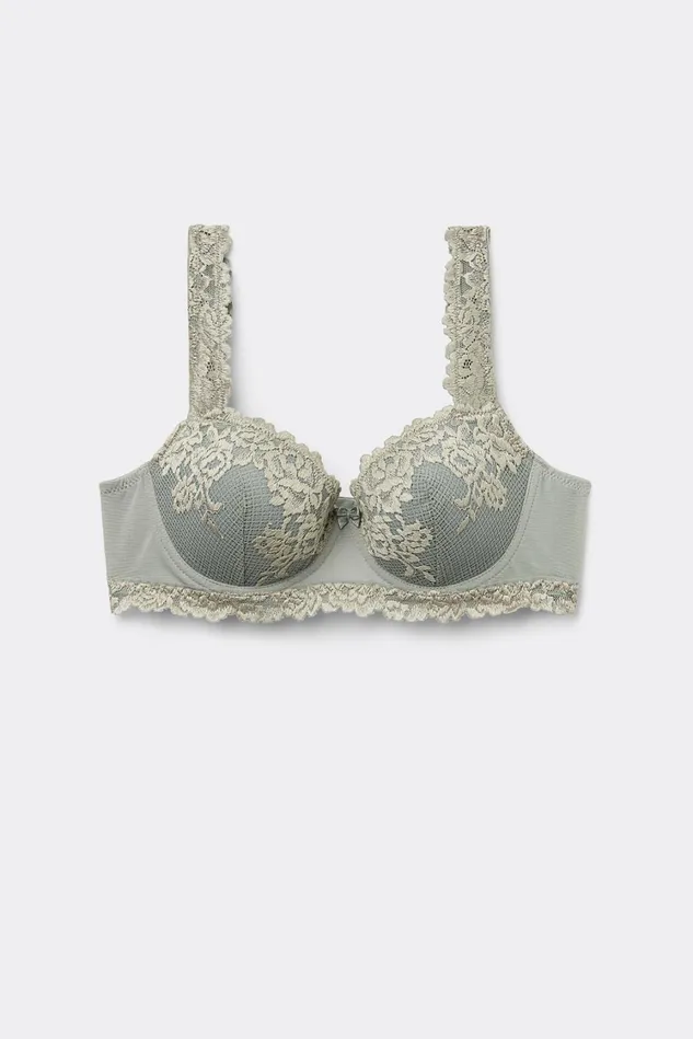 Intimissimi Underwire Women Pretty Flowers Sofia Balconette Bra Green 657j 8211 Fade Green