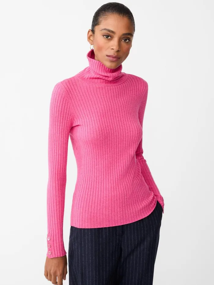JMcLaughlin Arlette Turtleneck Heather Blush Women Sweaters