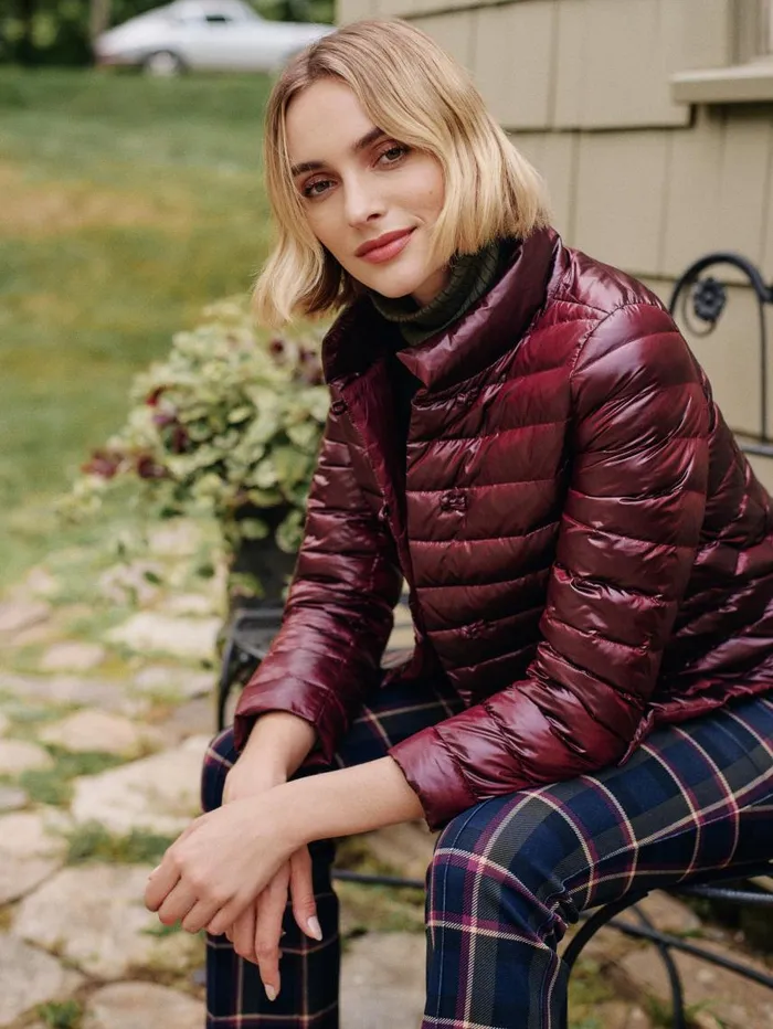 JMcLaughlin Hayes Puffer Jacket Shiny Wine Women Jackets and Outerwear JMcLaughlin Hayes Puffer Jacket Shiny Wine Women Jackets and Outerwear