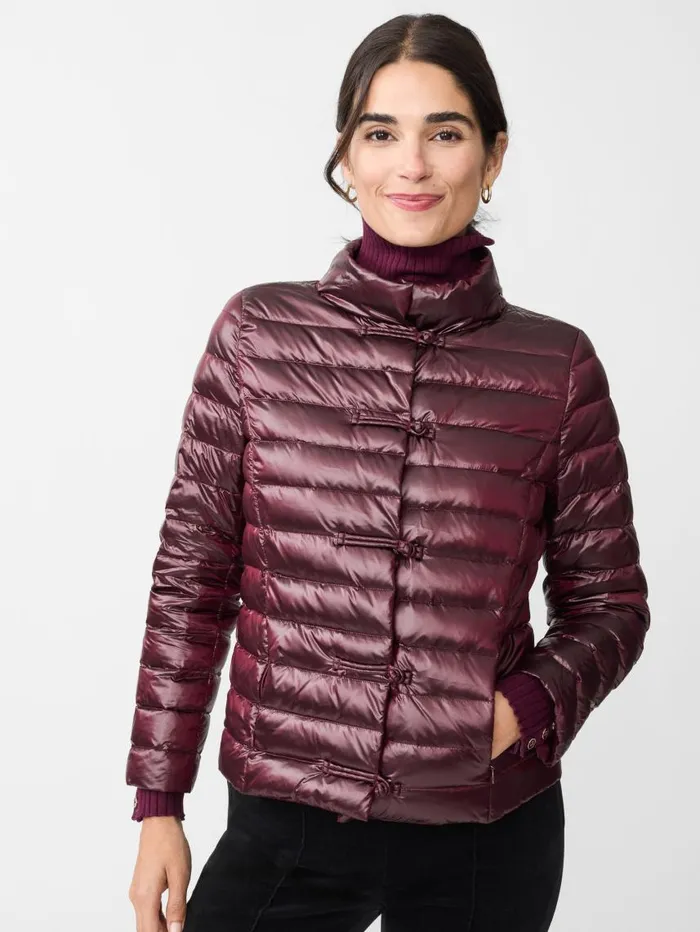 JMcLaughlin Hayes Puffer Jacket Shiny Wine Women Jackets and Outerwear JMcLaughlin Hayes Puffer Jacket Shiny Wine Women Jackets and Outerwear
