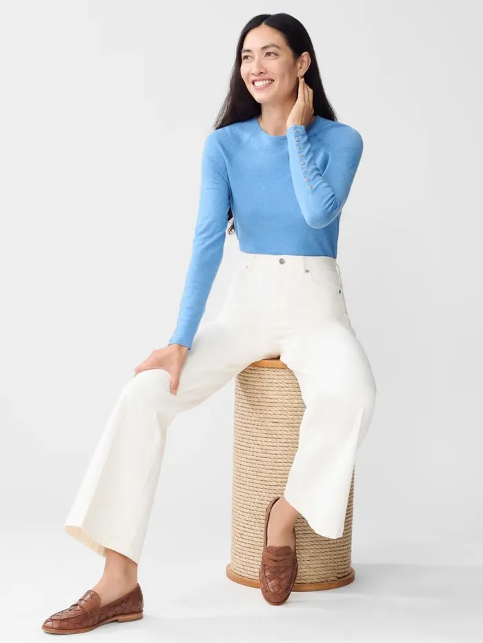 JMcLaughlin Jamey Sweater Light Chambray Women Sweaters JMcLaughlin Jamey Sweater Light Chambray Women Sweaters