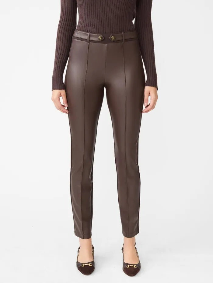 JMcLaughlin Jules Vegan Leather Leggings Dark Brown Women Pants JMcLaughlin Jules Vegan Leather Leggings Dark Brown Women Pants