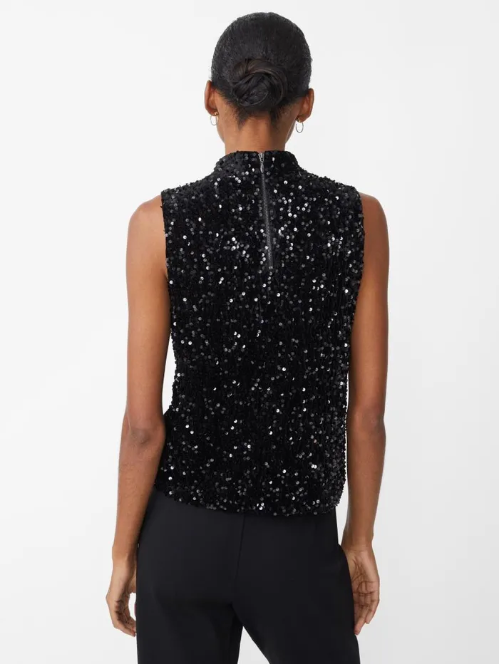 JMcLaughlin Leeza Sleeveless Sequin Top Black Women Shirts and Tops JMcLaughlin Leeza Sleeveless Sequin Top Black Women Shirts and Tops