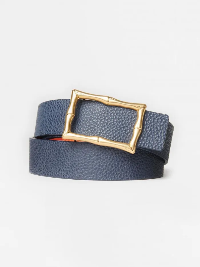 JMcLaughlin Lina Reversible Leather Belt Navyorange Women Belts