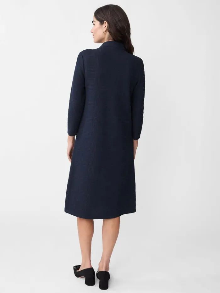 JMcLaughlin Mare Dress In Plaid Jacquard Navy Women Dresses JMcLaughlin Mare Dress In Plaid Jacquard Navy Women Dresses