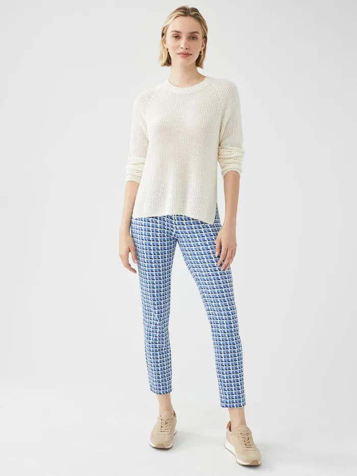 JMcLaughlin Newport Capri Pants In Marseilles Geo Light Bluebluenavy Women Pants