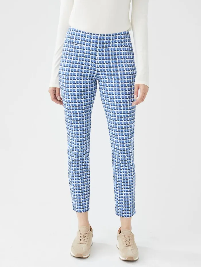 JMcLaughlin Newport Capri Pants In Marseilles Geo Light Bluebluenavy Women Pants JMcLaughlin Newport Capri Pants In Marseilles Geo Light Bluebluenavy Women Pants