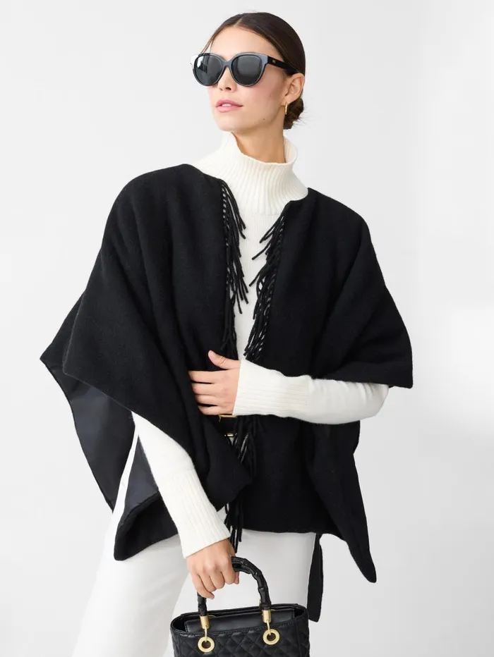 JMcLaughlin Parisa Wrap Black Women Sweaters