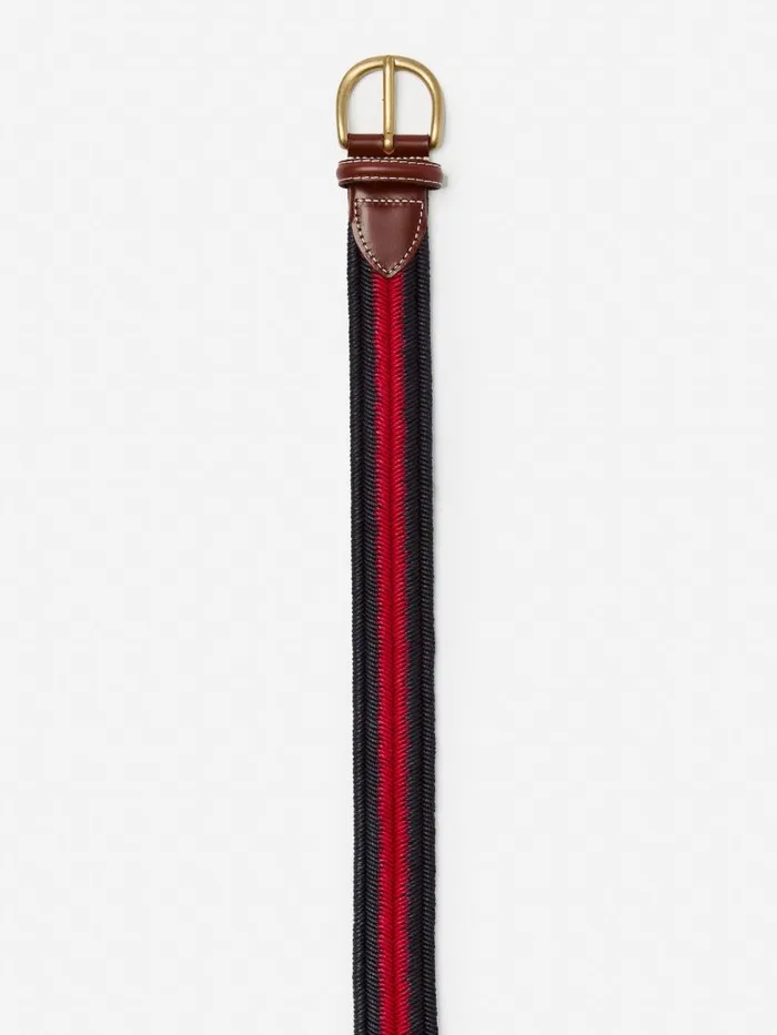 JMcLaughlin Ray Belt In Stripe Navyred Men Belts JMcLaughlin Ray Belt In Stripe Navyred Men Belts