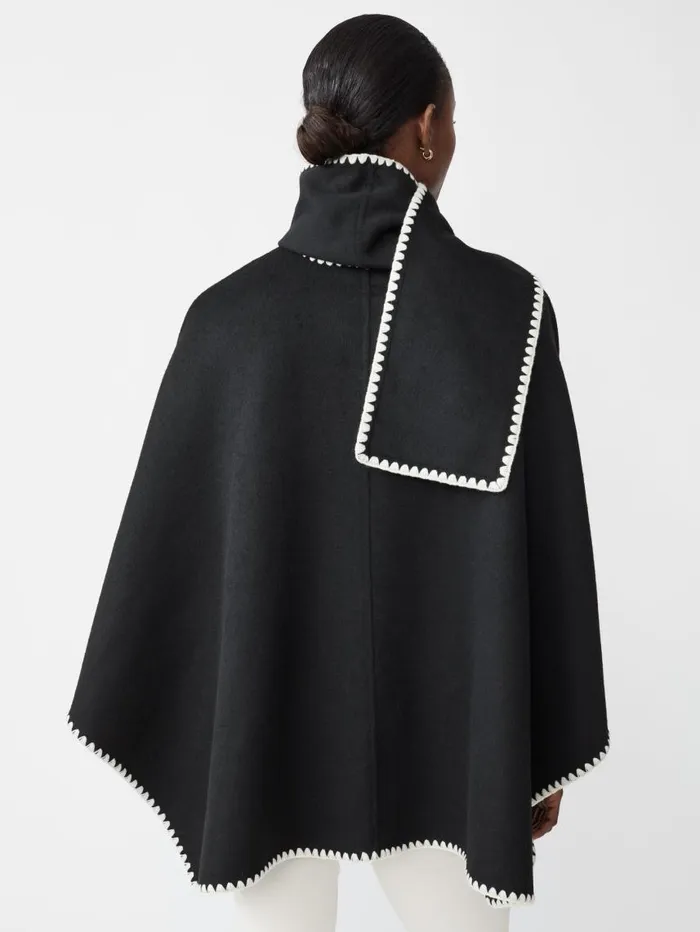 JMcLaughlin Sabrina Cape Black Women Jackets and Outerwear JMcLaughlin Sabrina Cape Black Women Jackets and Outerwear
