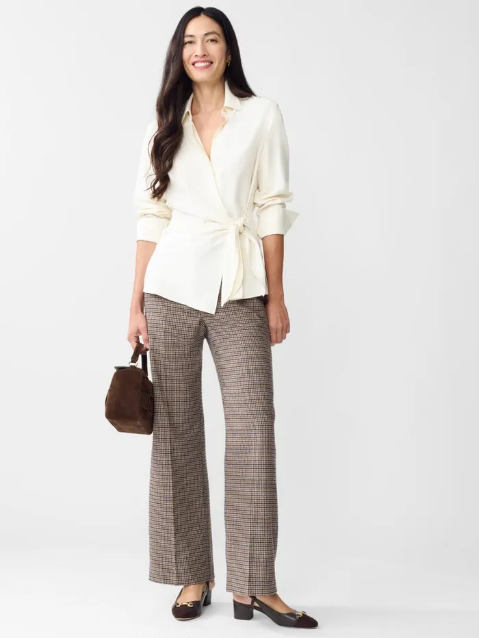 JMcLaughlin Salma Silk Shirt Egret White Women Shirts and Tops JMcLaughlin Salma Silk Shirt Egret White Women Shirts and Tops