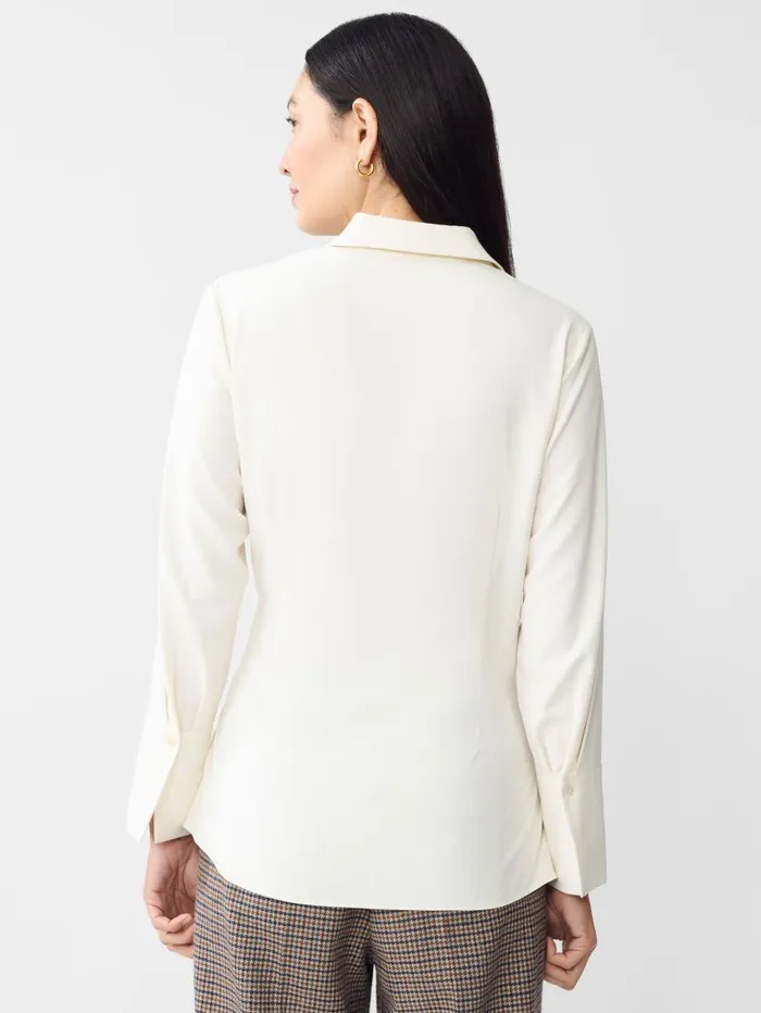 JMcLaughlin Salma Silk Shirt Egret White Women Shirts and Tops JMcLaughlin Salma Silk Shirt Egret White Women Shirts and Tops