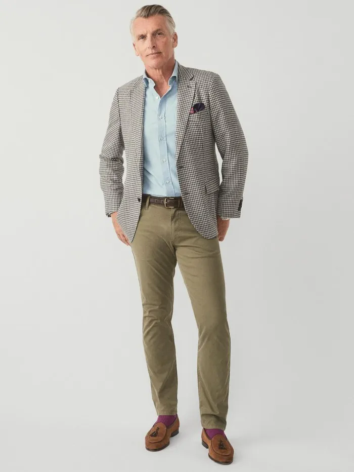 JMcLaughlin Suffolk Wool and Silk Sport Coat In Houndstooth Whitegrey Men Jackets and Outerwear JMcLaughlin Suffolk Wool and Silk Sport Coat In Houndstooth Whitegrey Men Jackets and Outerwear