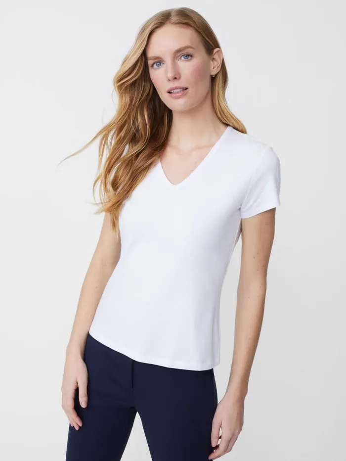 JMcLaughlin Terrine Tee White Women Shirts and Tops