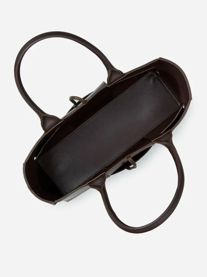 JMcLaughlin Tessare Woven Leather Handbag Dark Brown WomenMen Top Handles JMcLaughlin Tessare Woven Leather Handbag Dark Brown WomenMen Top Handles
