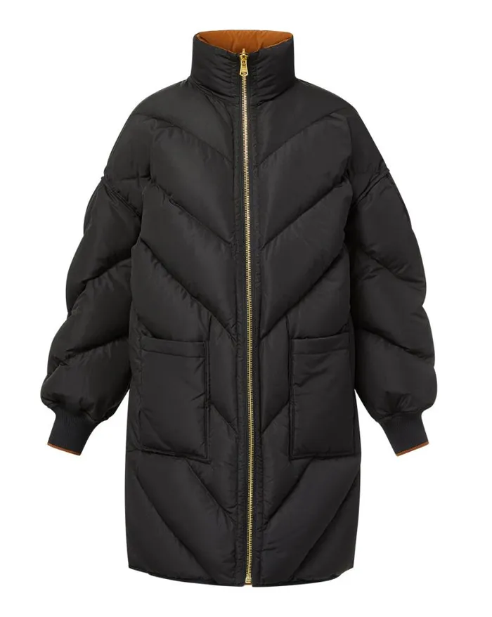 Jackets and Outerwear ShopJackets Veronica Beard Shanna Reversible Puffer Blackdark Ochre