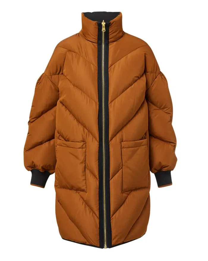 Jackets and Outerwear ShopJackets Veronica Beard Shanna Reversible Puffer Blackdark Ochre