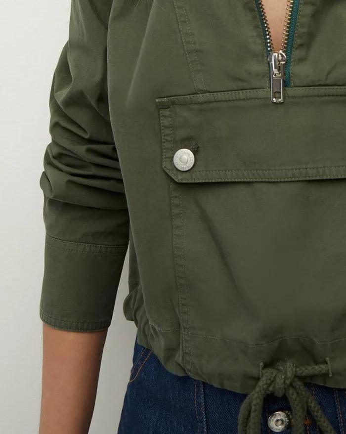 Jackets and Outerwear Shop Veronica Beard Kaeli HalfZip Anorak Army Green