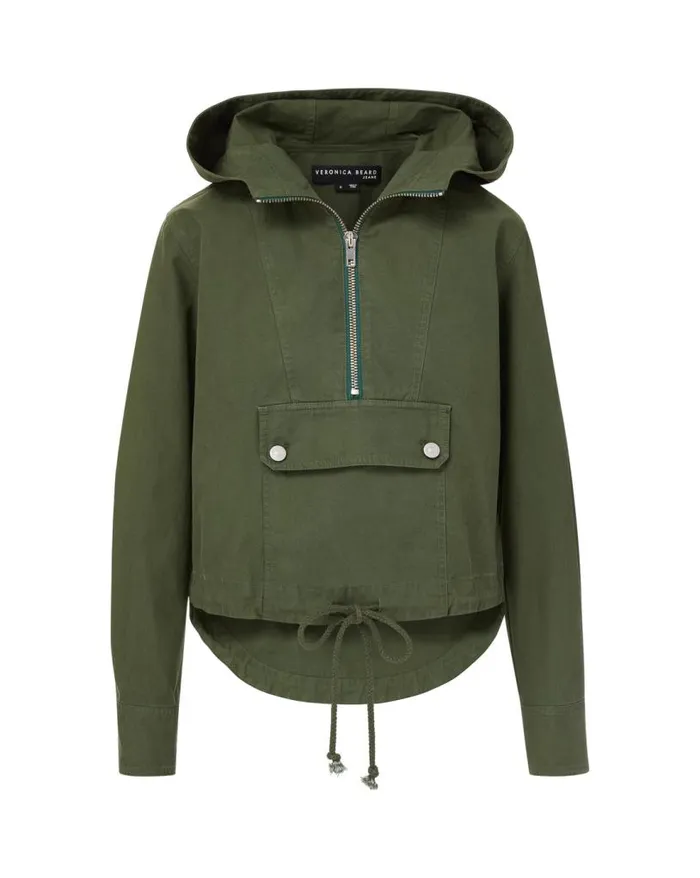 Jackets and Outerwear Shop Veronica Beard Kaeli HalfZip Anorak Army Green