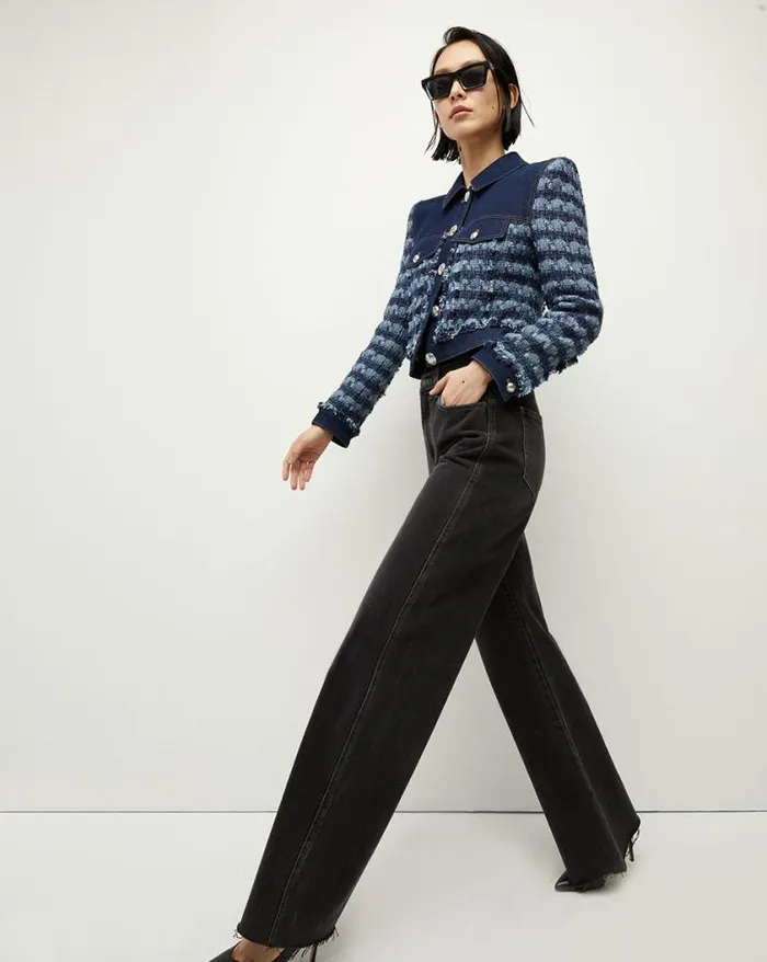 Jackets and Outerwear Shop Veronica Beard Santo Jacket Blue Multi