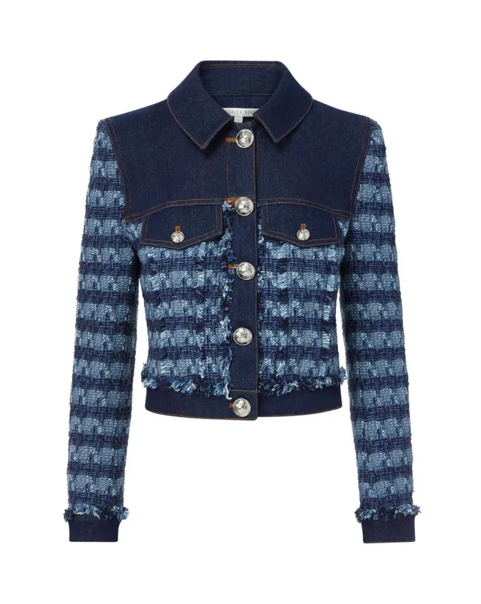 Jackets and Outerwear Shop Veronica Beard Santo Jacket Blue Multi