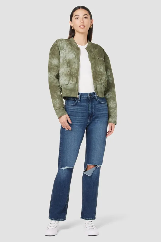 Jackets and Outerwear Women Hudson Jeans Cropped Bomber Jacket Embroidered Camo Jackets and Outerwear Women Hudson Jeans Cropped Bomber Jacket Embroidered Camo