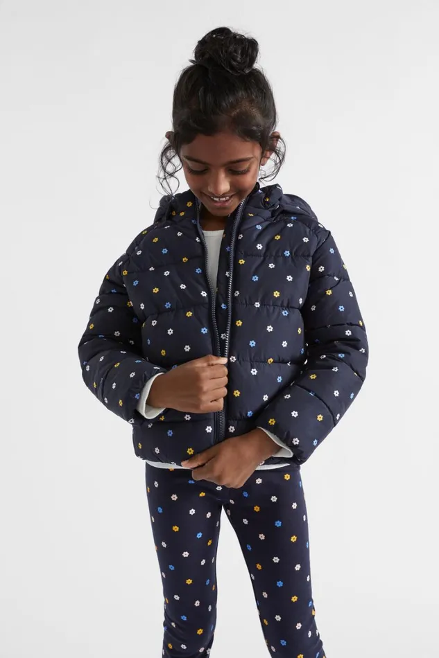 Jackets and Vests Girl Seed Heritage Mini Floral Puffer Jacket Midnight Blue