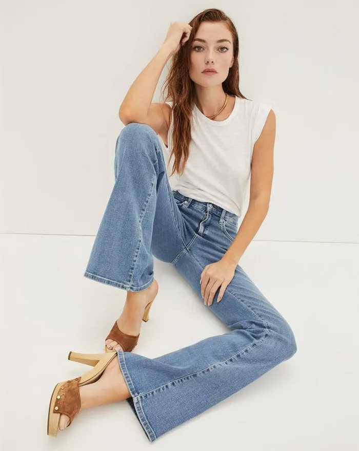 Jeans Shop Veronica Beard Beverly SkinnyFlare Jean Iceberg