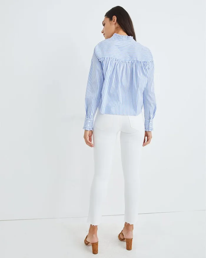Jeans Shop Veronica Beard Carly KickFlare Jean Raw Hem White