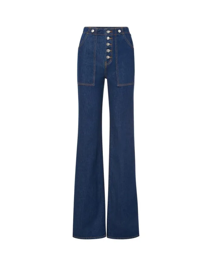 Jeans Shop Veronica Beard Crosbie Slim WideLeg Jean Comfort Stretch Washed Oxford