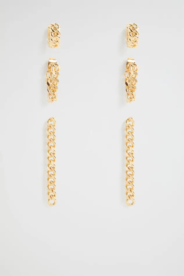 Jewellery Woman Seed Heritage Chain Earring Pack Gold