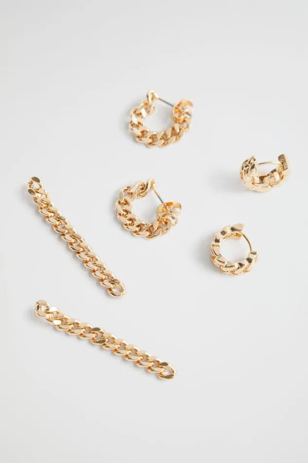 Jewellery Woman Seed Heritage Chain Earring Pack Gold