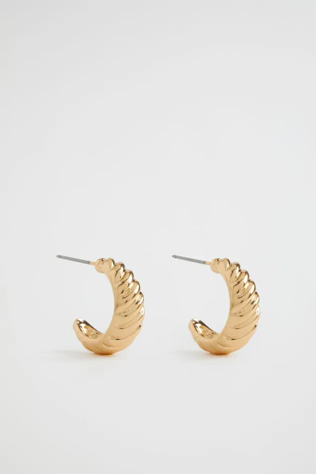 Jewellery Woman Seed Heritage Croissant Dome Hoop Gold