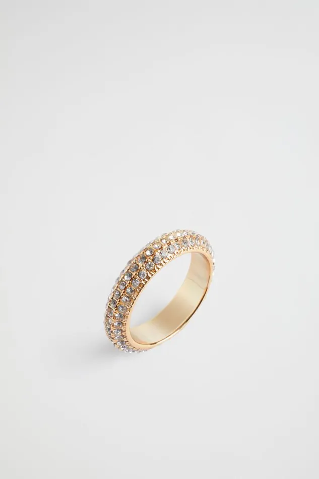 Jewellery Woman Seed Heritage Pave Crystal Ring Gold