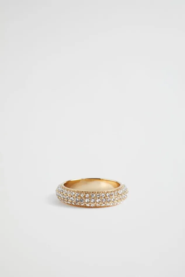 Jewellery Woman Seed Heritage Pave Crystal Ring Gold