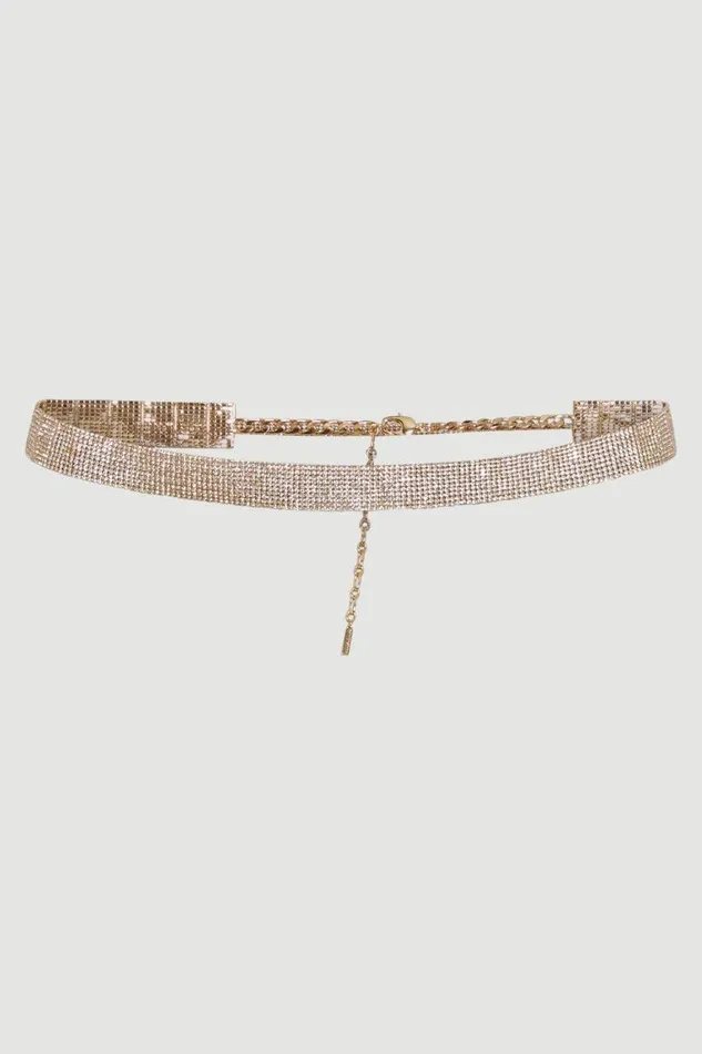 Jewellery Women Karen Millen Diamante Jewel Waist Belt Gold
